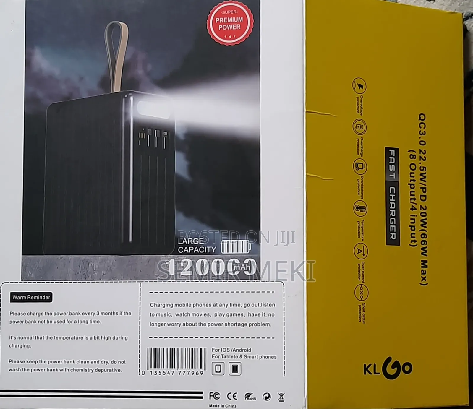 120,000mah Super Fast Charge 66watt Power Bank 25 ስልክ በአንዴ