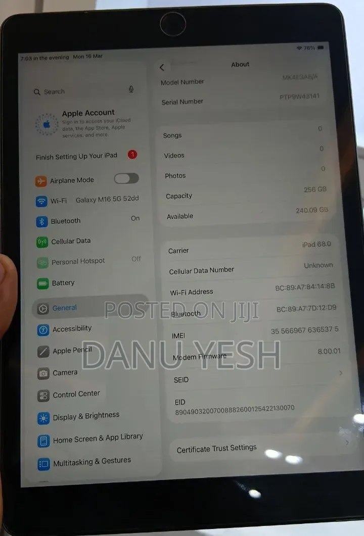 New Apple iPad Pro 256 GB