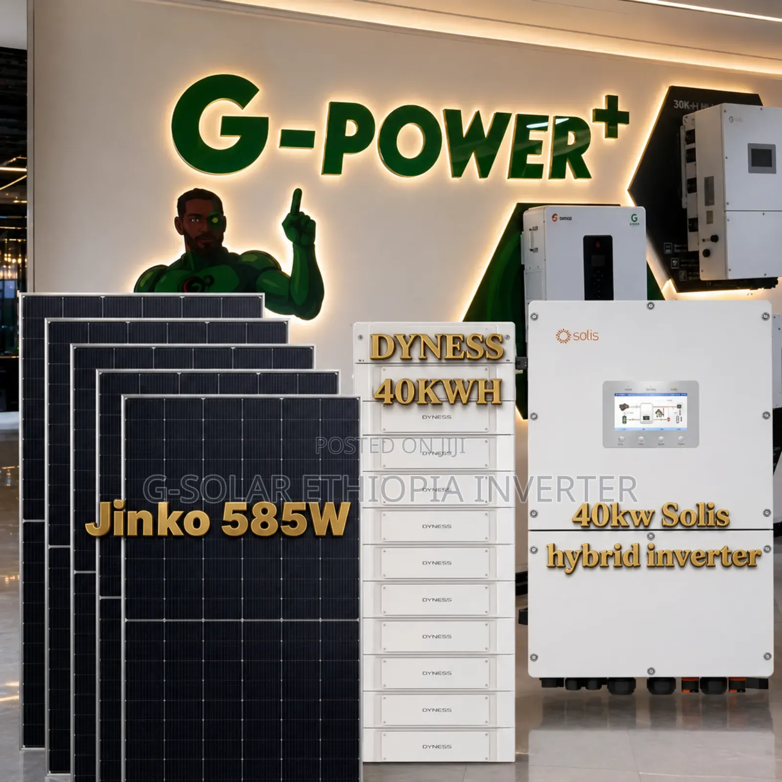 Solis 40kw Inverter + Dyness 40kwh Battery + 48* 585w Panel Ethiopia