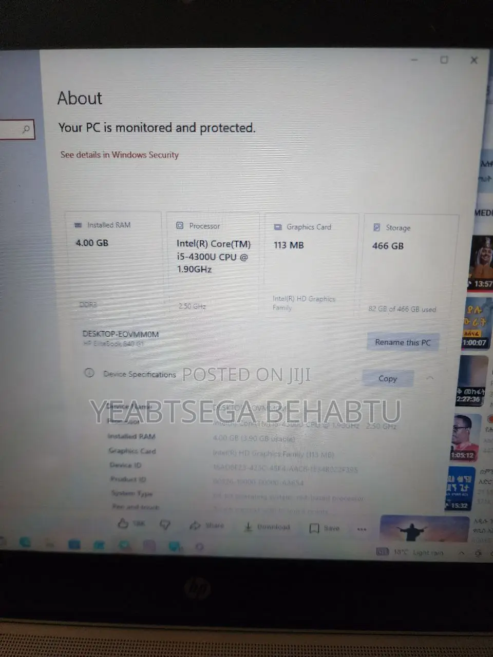 Laptop HP EliteBook 840 4GB Intel Core i5 HDD 500GB