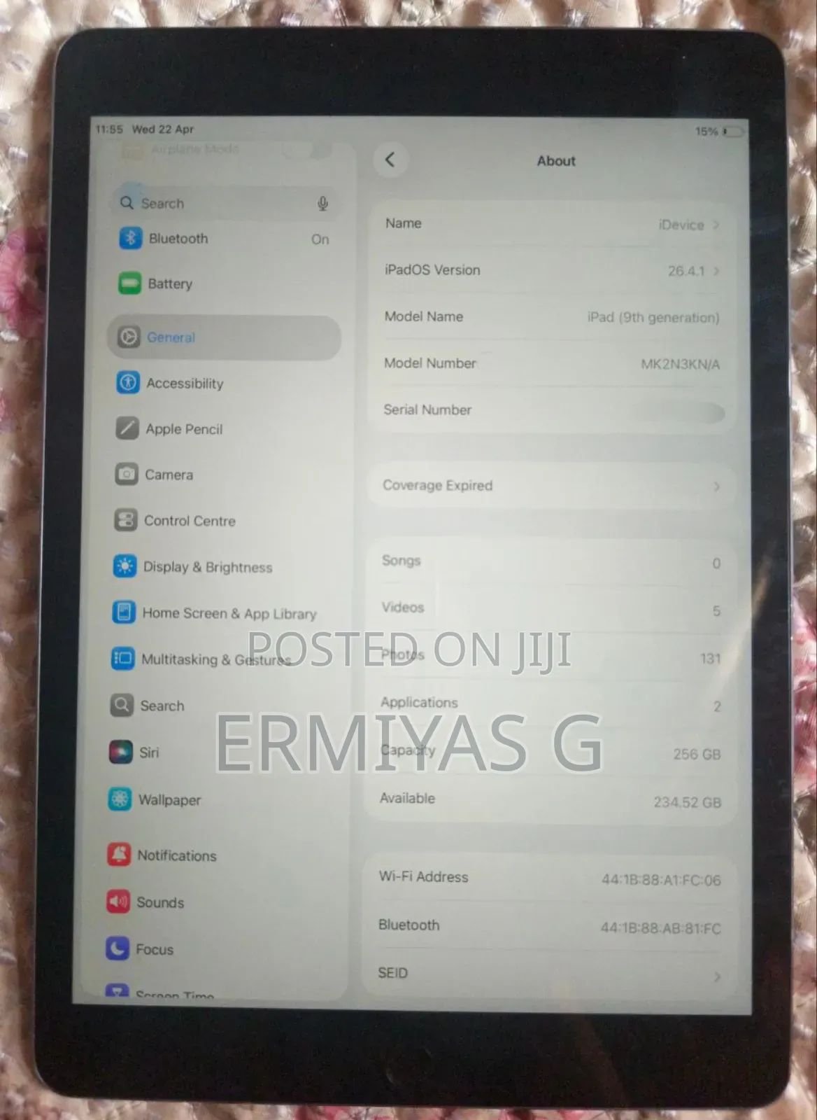 New Apple iPad 10.2 (2021) 256 GB Gray