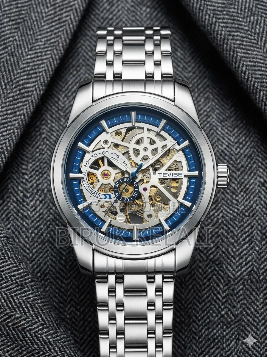 Tevise T867 Skeleton Wristwatch With a Stainless Steel