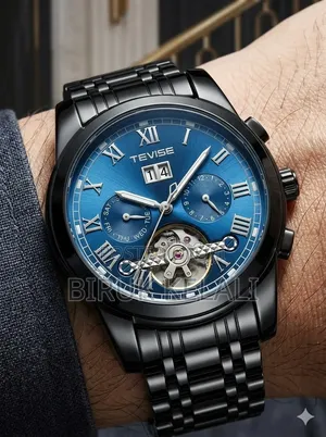 Tevise 9005 Automatic Mechanical Watch With a Blue Dial