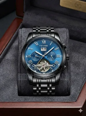 Tevise 9005 Automatic Mechanical Watch With a Blue Dial
