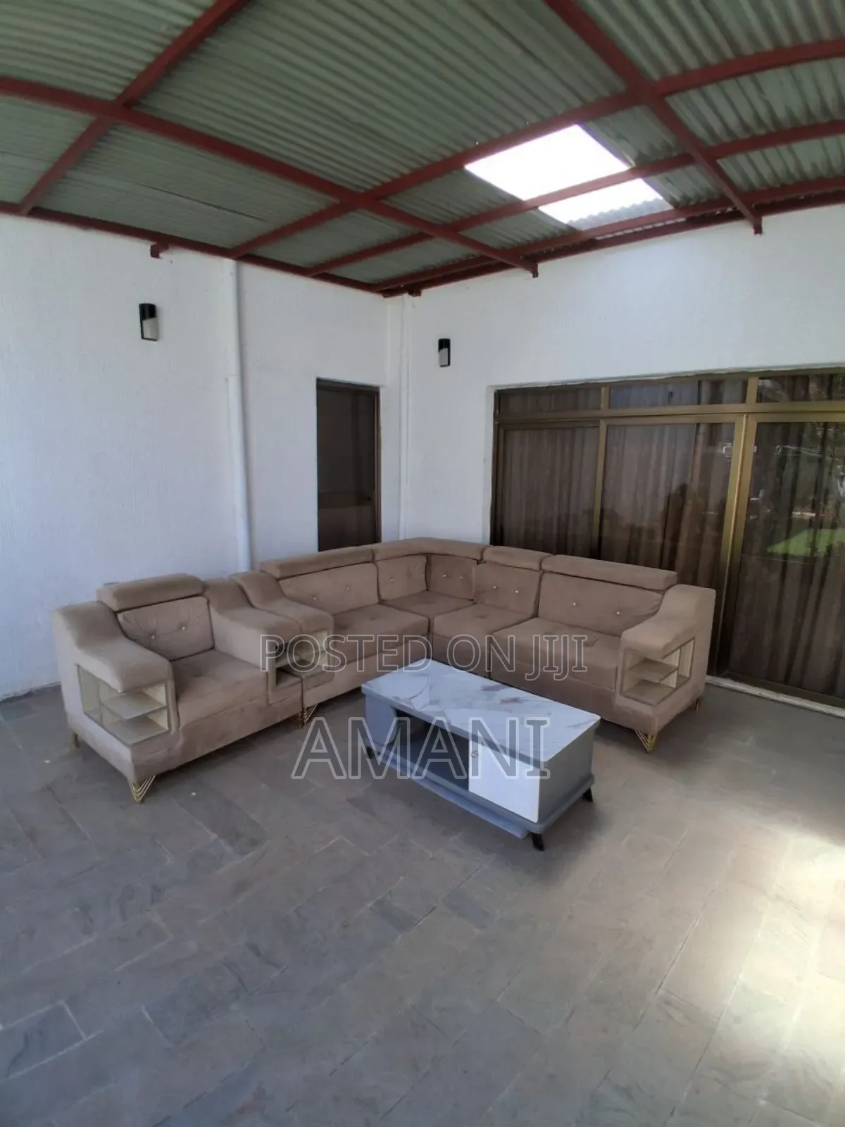 Brown L Shape Sofa