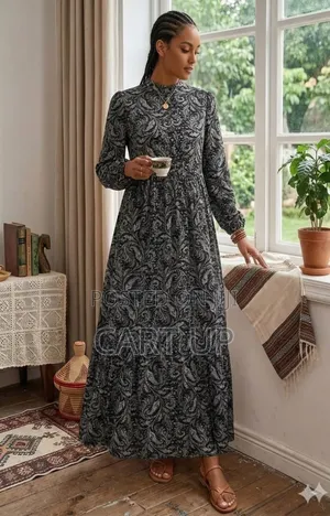 Allover Print Button Front Dress Without Belt