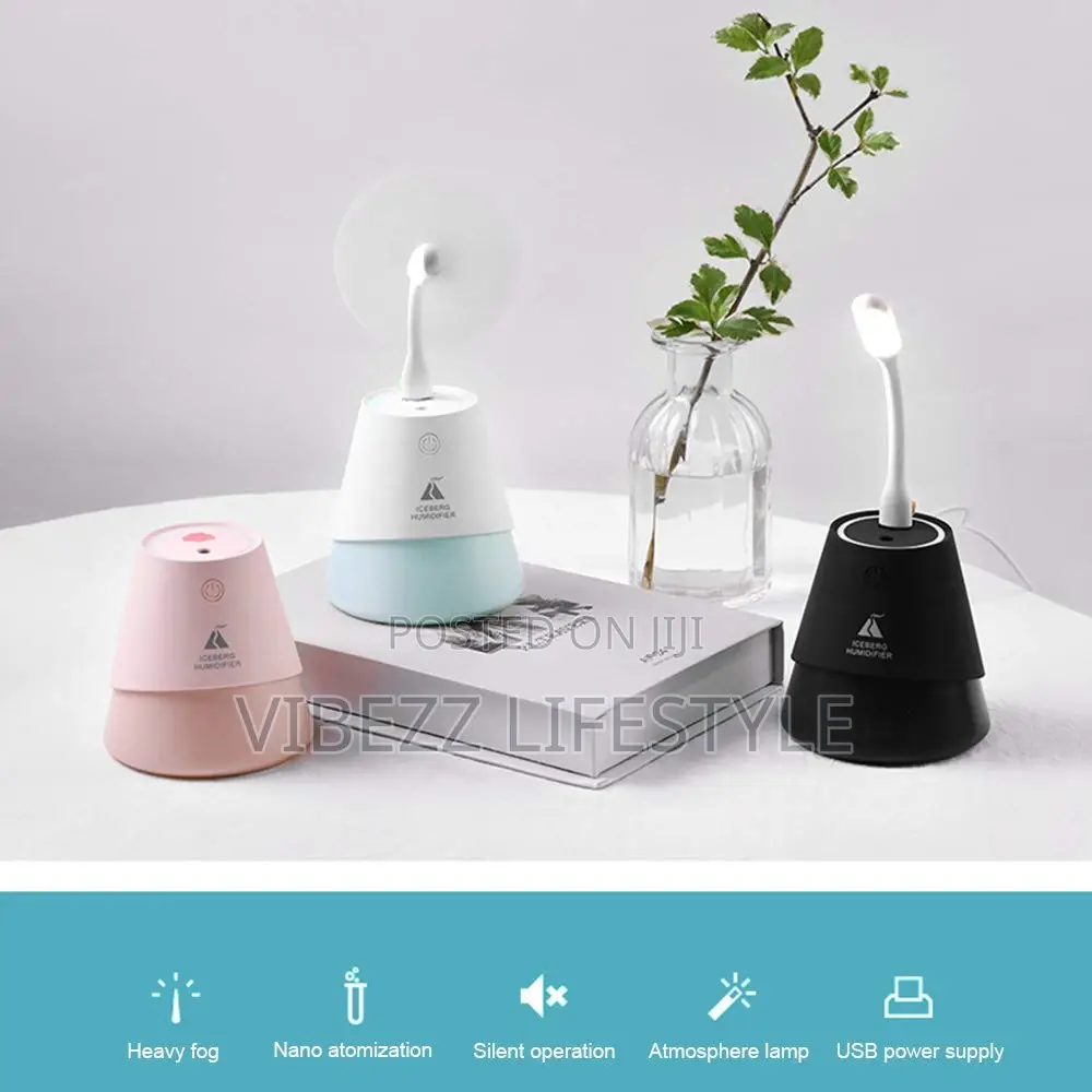 Iceberg Volcano Design Humidifier With Led Night Light