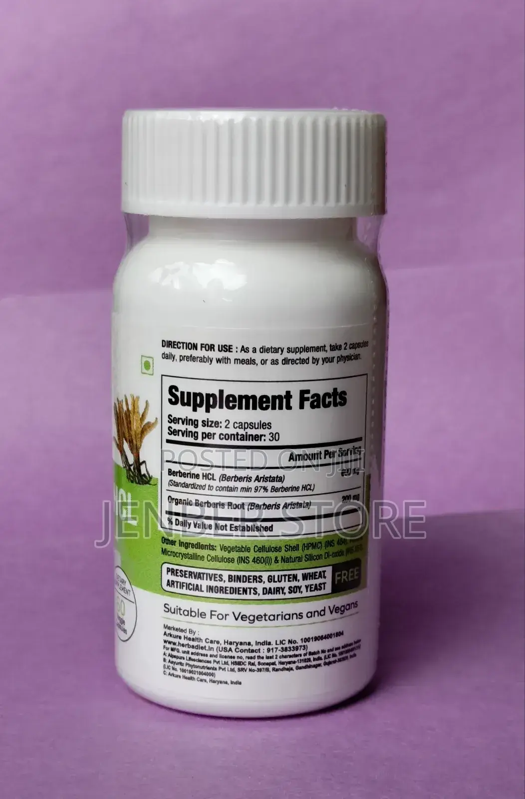 Berberine HCL (Free Delivery)