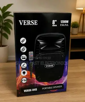 Verse Speakers Portable 8" Party Speaker 1200w P.M.P.O.