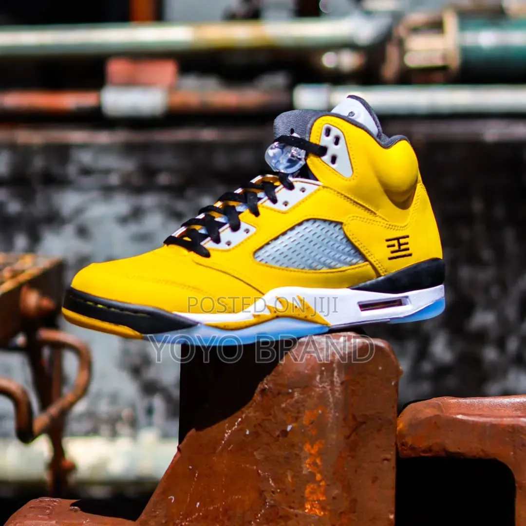 New Arrival Air Jordan 5 Retro Yellow Fashion Shoes