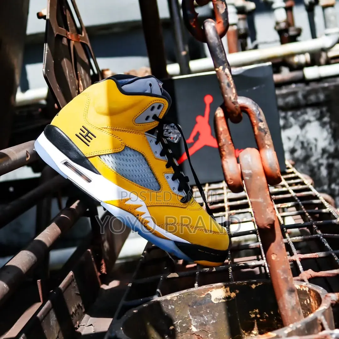 New Arrival Air Jordan 5 Retro Yellow Fashion Shoes