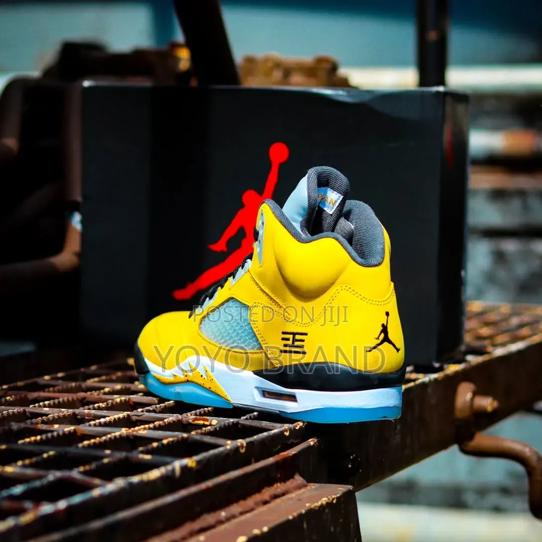 New Arrival Air Jordan 5 Retro Yellow Fashion Shoes