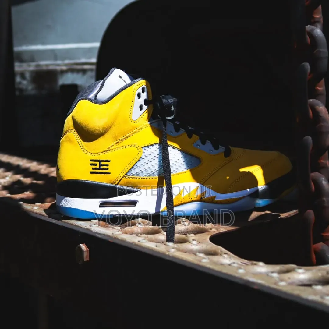 New Arrival Air Jordan 5 Retro Yellow Fashion Shoes