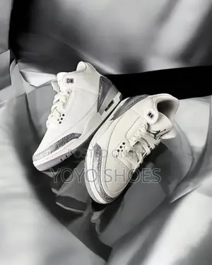 Nike Air Jordan 3 Retro Sail/Cement Gray Metallic Silver Unisex Shoes