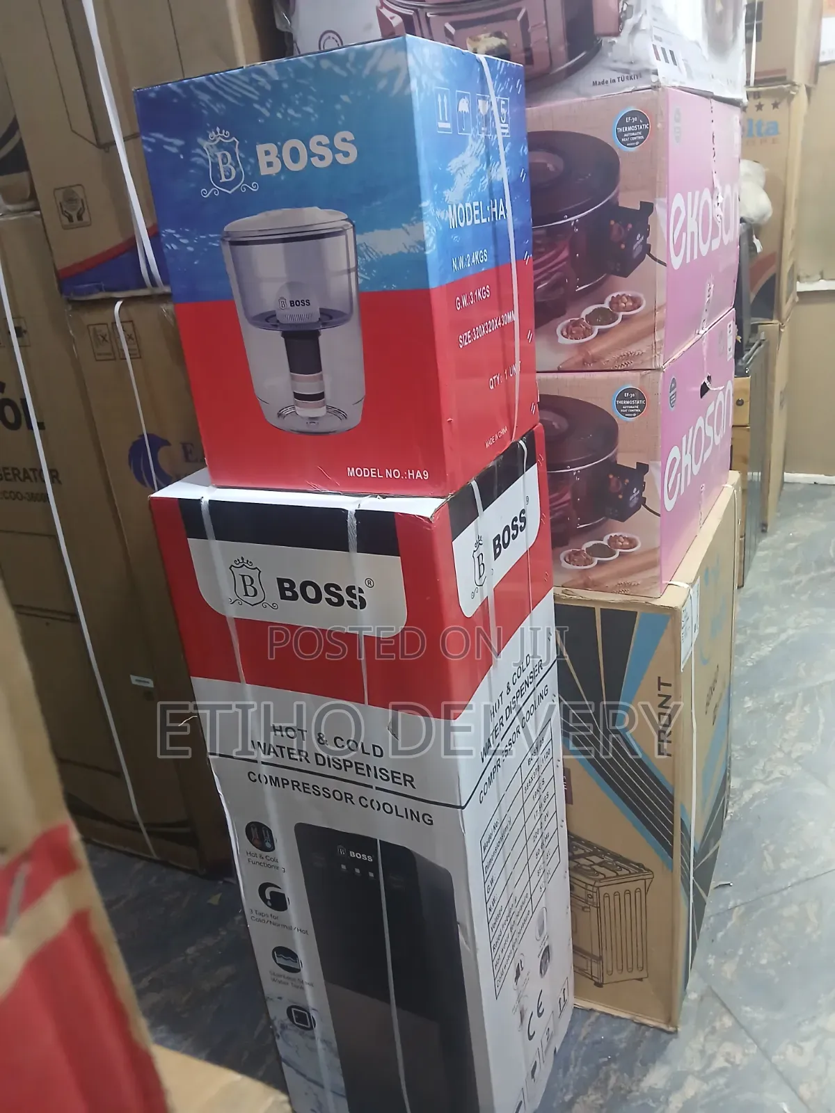Boss Branded Water Dispenser, Specifically a Hot and Cold Model With