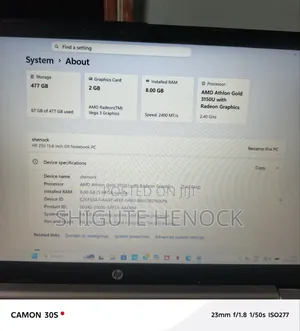 New Laptop HP 240 G9 8GB AMD Ryzen 7 HDD 500GB