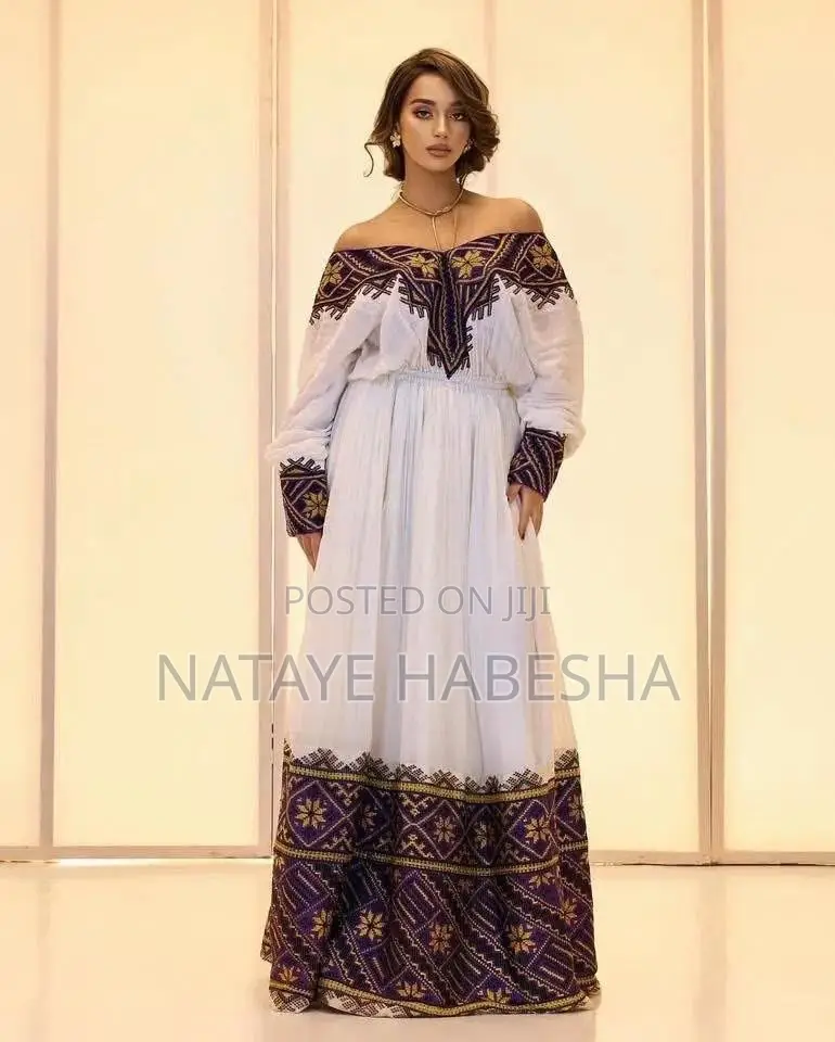 የሀገር ባህል ልብሶች የሀበሻ ቀሚስ Habesha Kemis ሽፎን Chiffon Yehabesha Libs ልብስ