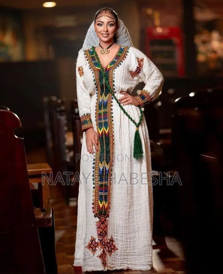 የሀገር ባህል ልብሶች የሀበሻ ቀሚስ Habesha Kemis ሽፎን Chiffon Yehabesha Libs ልብስ