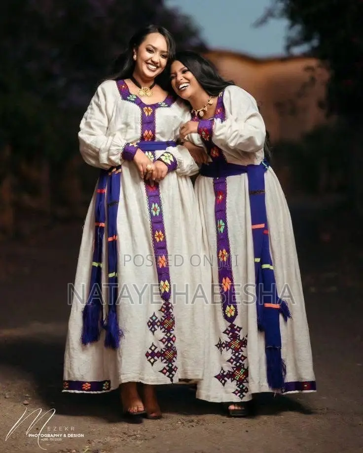 የሀገር ባህል ልብሶች የሀበሻ ቀሚስ Habesha Kemis ሽፎን Chiffon Yehabesha Libs ልብስ