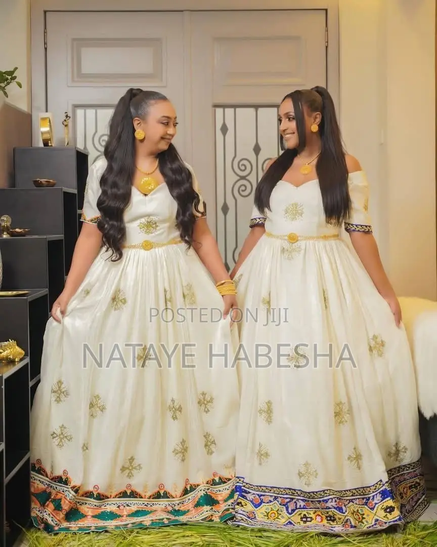 የሀገር ባህል ልብሶች የሀበሻ ቀሚስ Habesha Kemis ሽፎን Chiffon Yehabesha Libs ልብስ