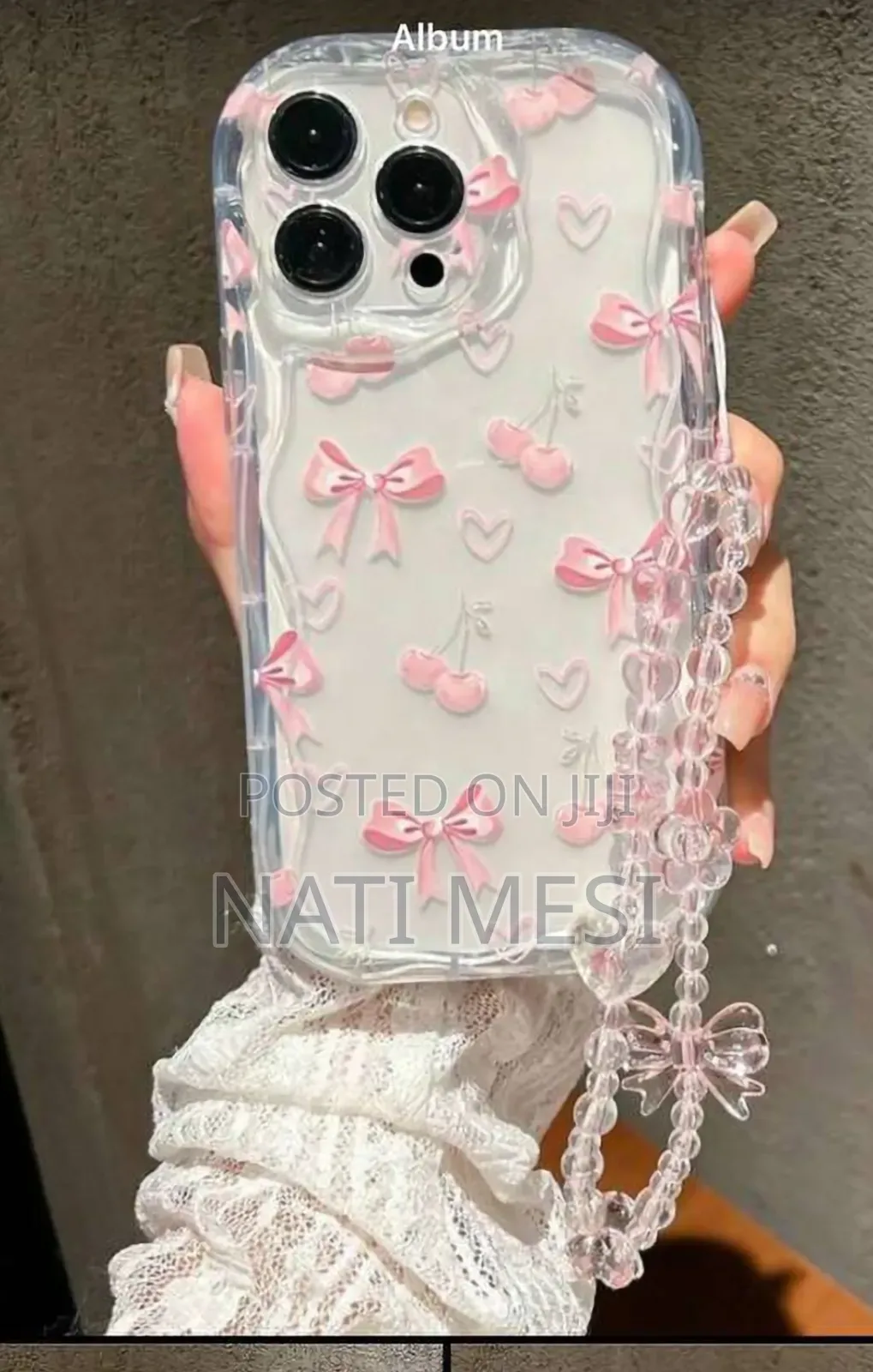iPhone 16 Pro Max Phone Case ከጌጥ ጋር 1900 ብር