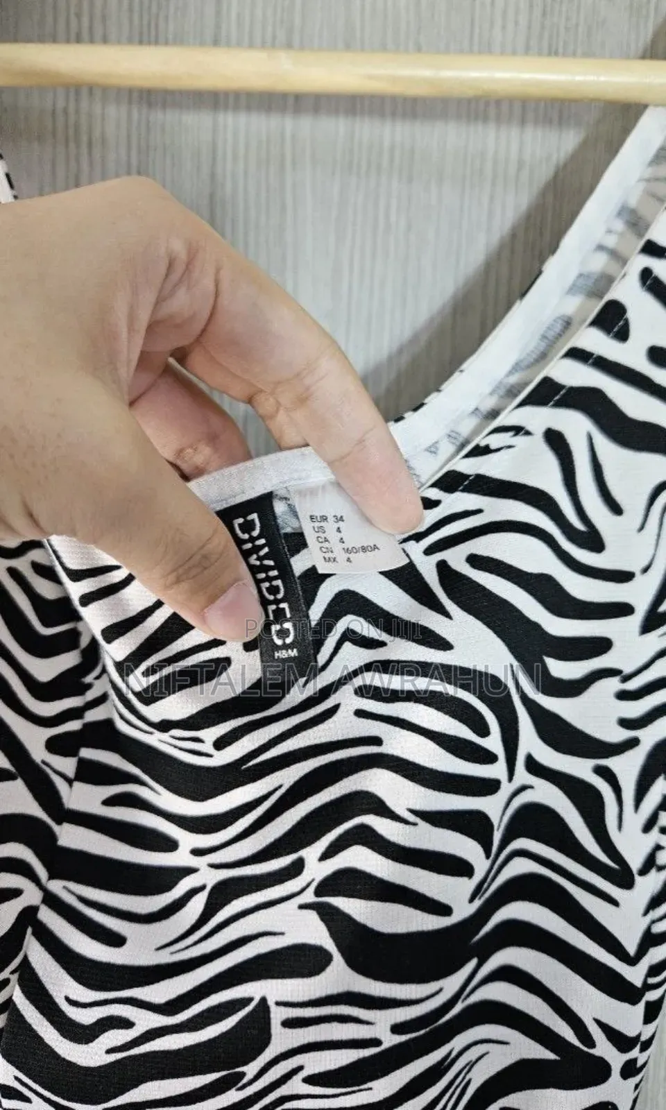 H M Divided Zebra Print Dress