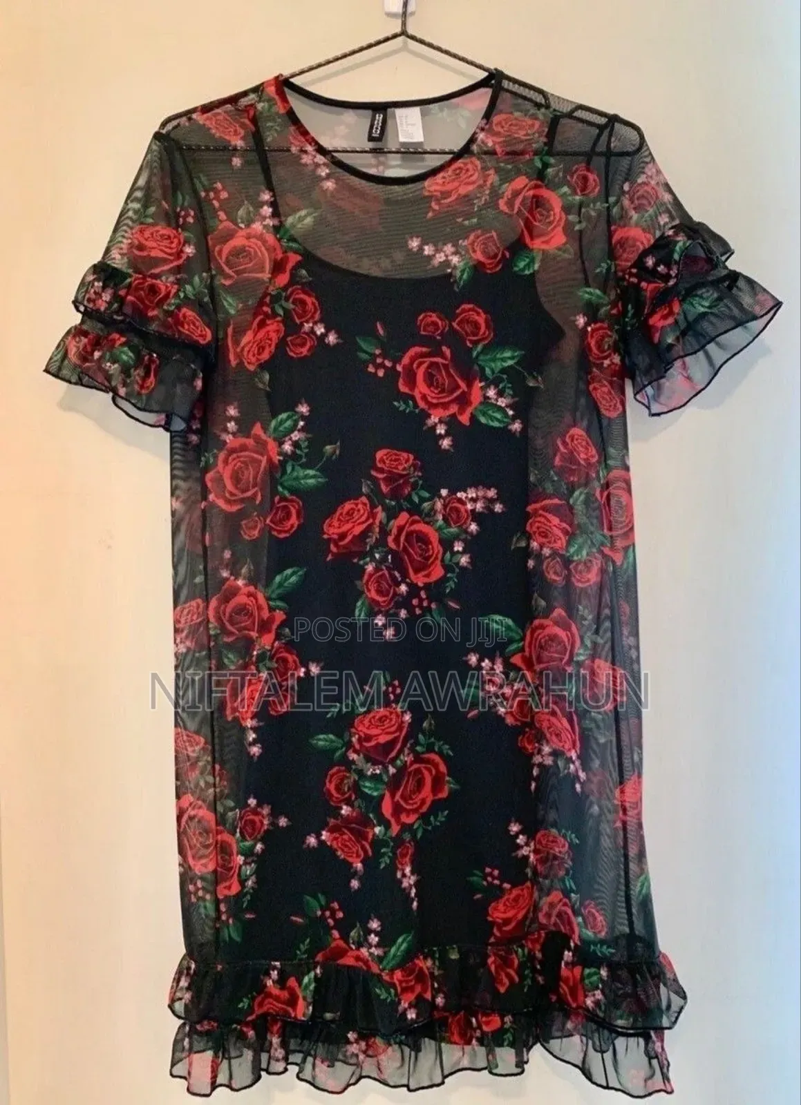 H M Sheer Mesh Babaydoll Dress