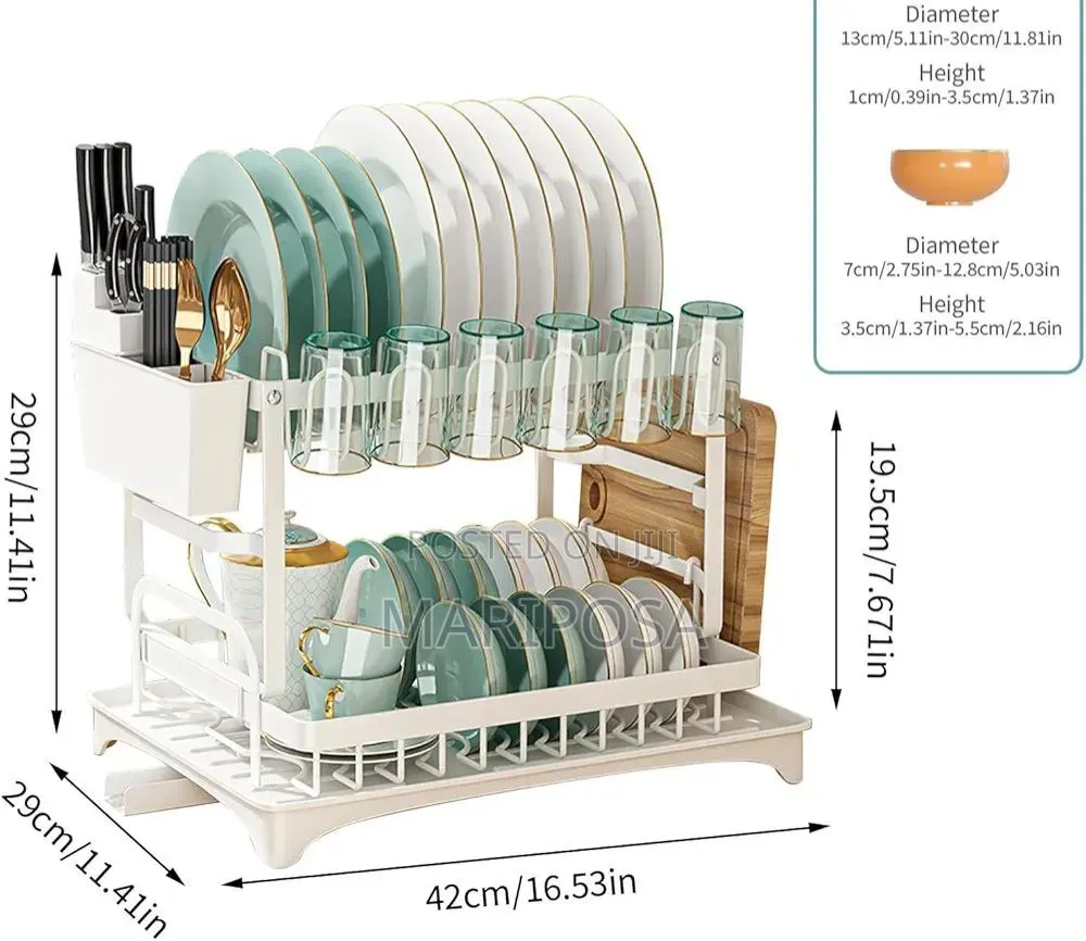 2 Tier Kitchen Dish Drying Rack