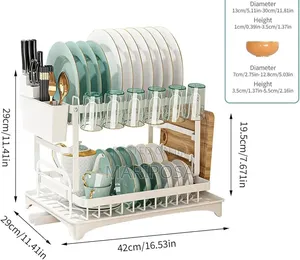 2 Tier Kitchen Dish Drying Rack