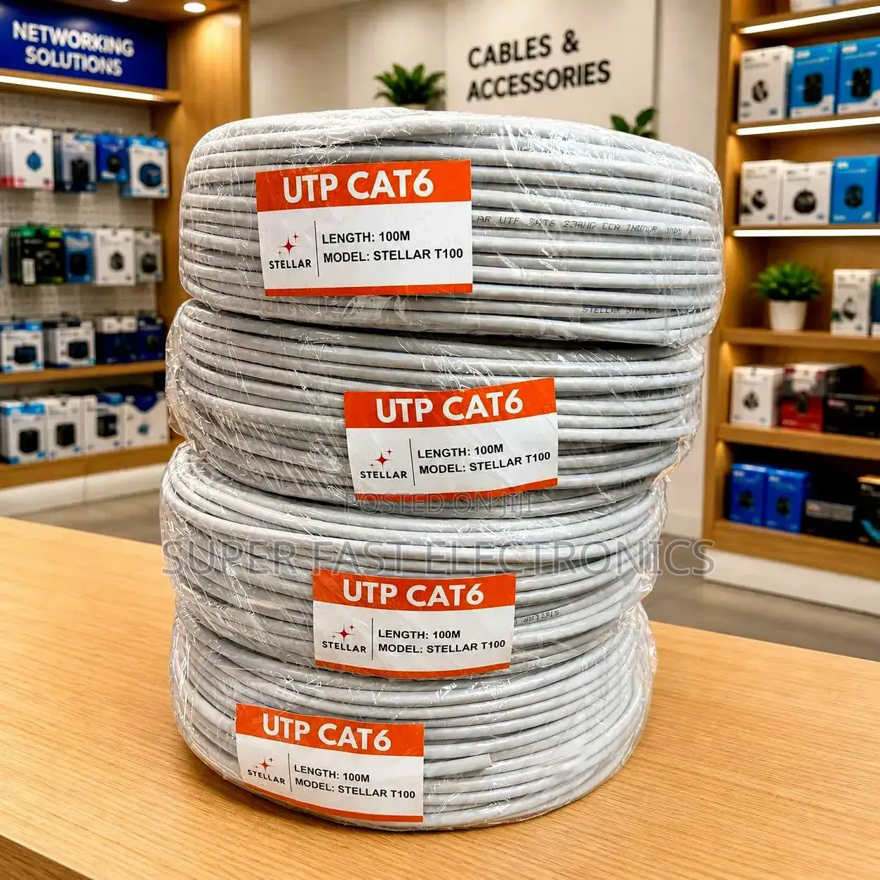 Stellar Utp Cat6 Ethernet Network Cable 100m High-Speed Network Cable