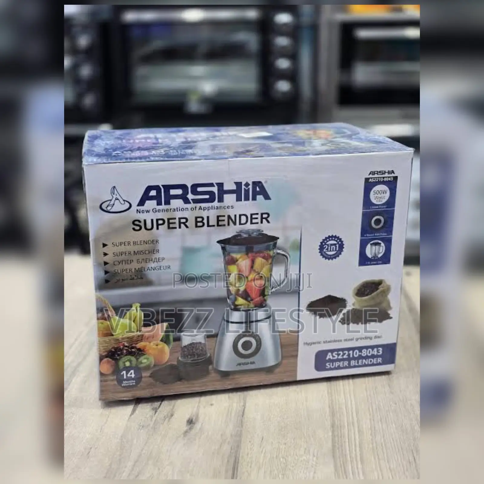 Arshia Powerful Electric Super Blender - 1.5l Glass Jar