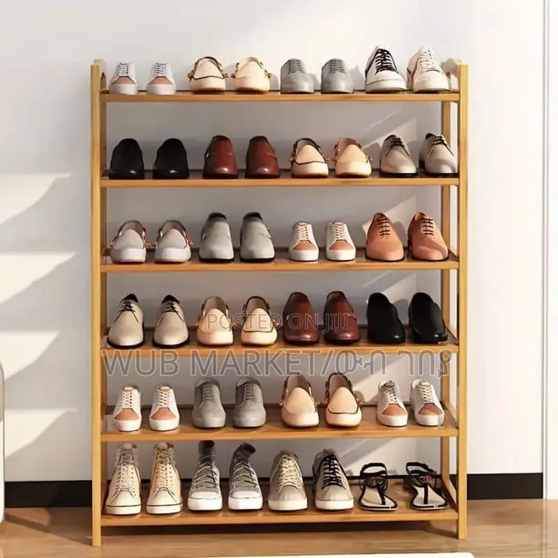6 Layer Quality Wood Shoes Rack-የጨጫማ መደርደሪያ
