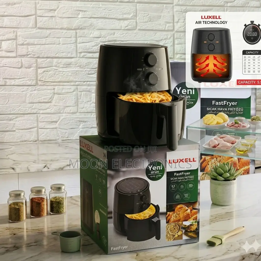 Luxell Air Fryer 5.5l | Oil-Free Cooking | Premium Kitchen Upgrade