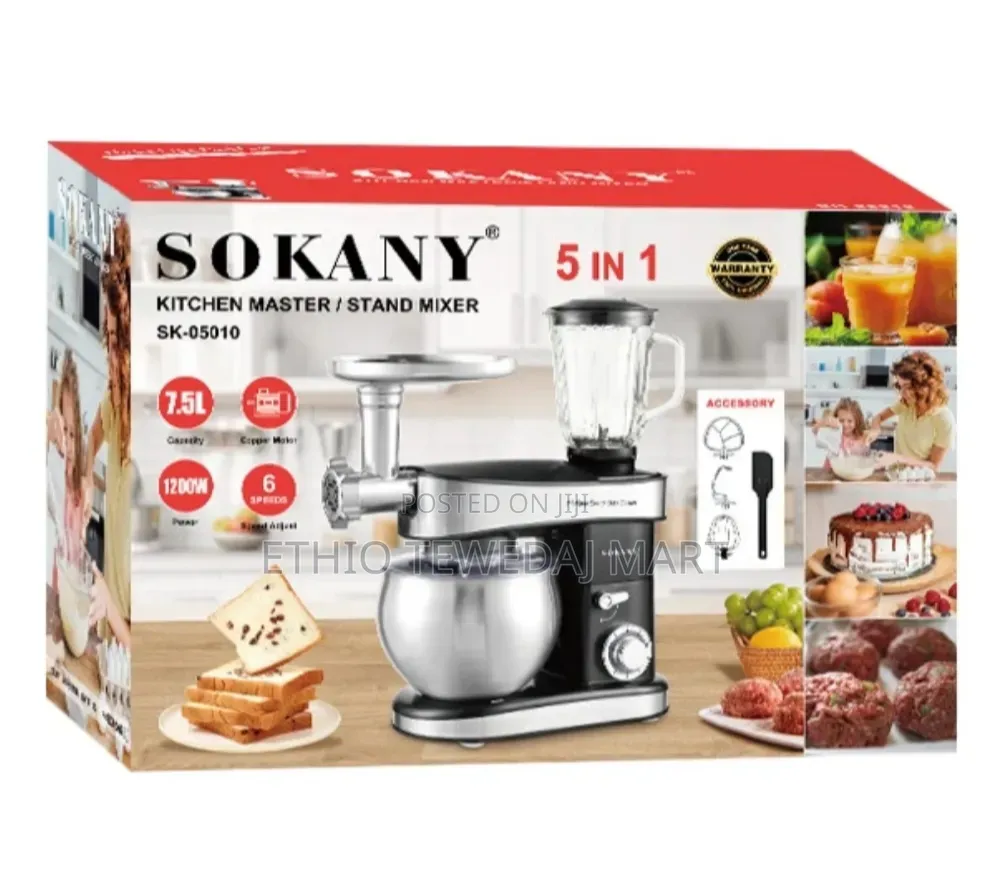 Sokany Sk-05010 5in1 Kitchen Master Stand Mixer.