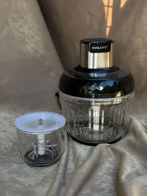 2-in-1 Electric Food Processor and Grinder Set With Two Glass Bowls.