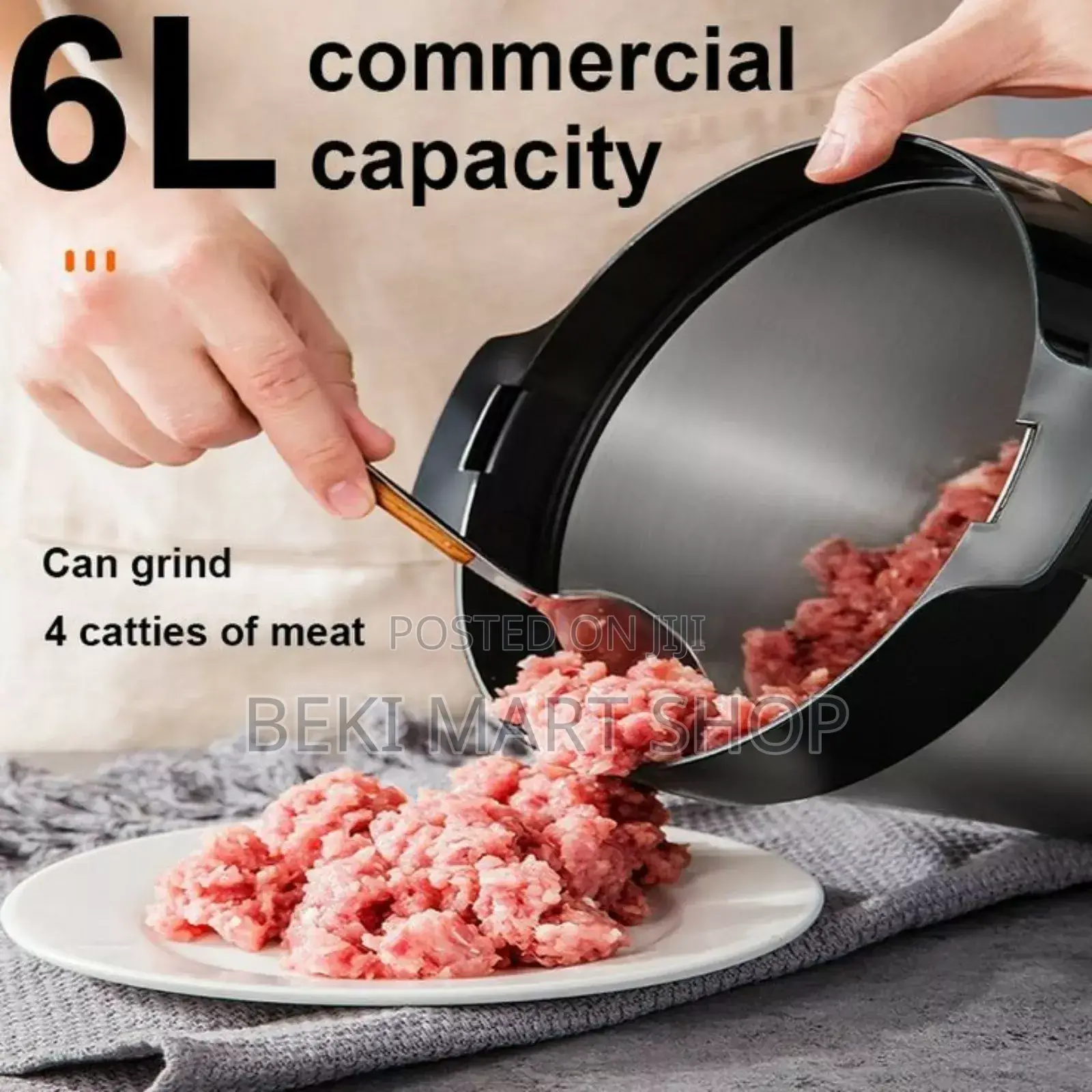 የስጋ መፍጫ 6l Electric Kitchen Food Processor Stainless Steel