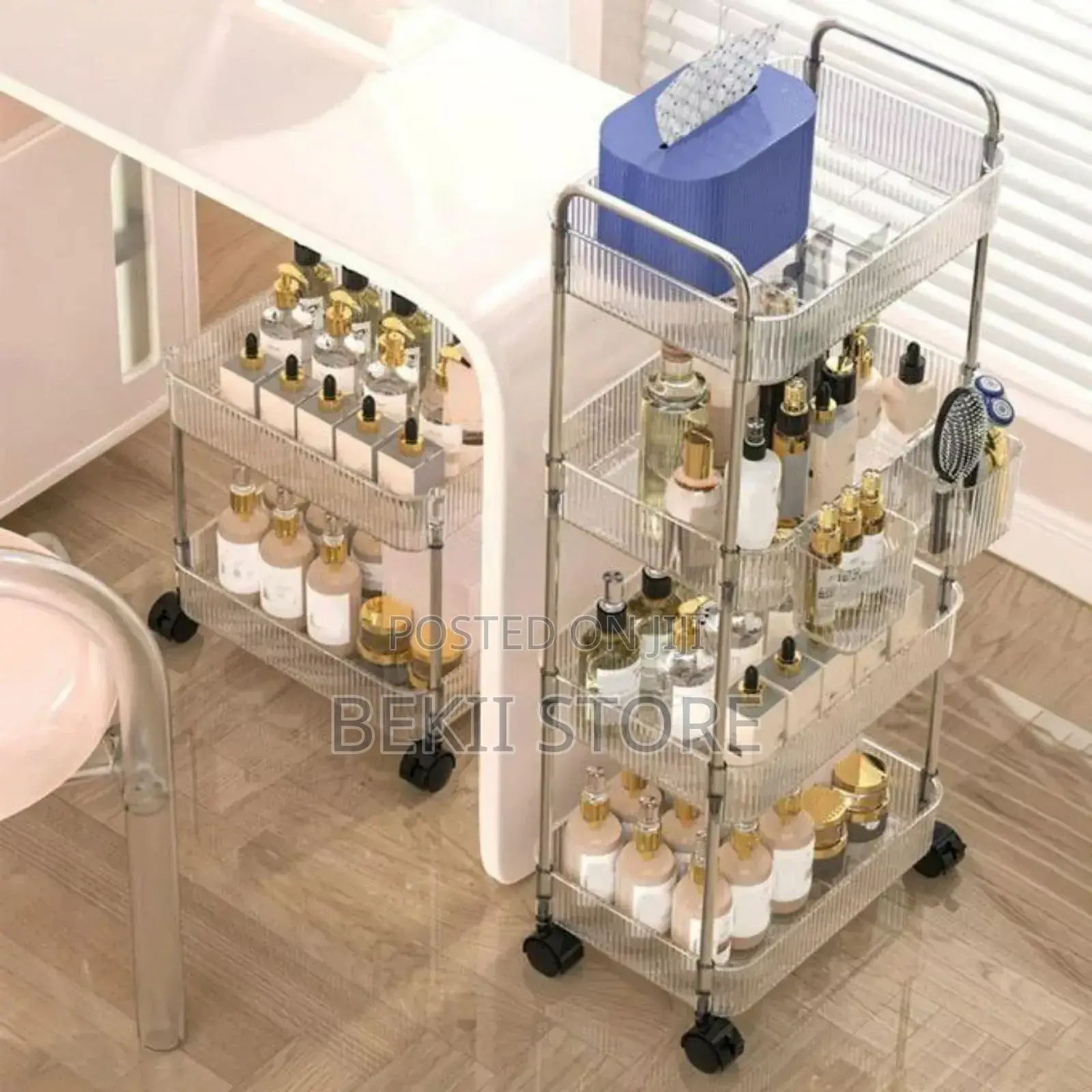 የእቃ መደርደሪያ 4 Tier Rolling Storage Organizer Rack