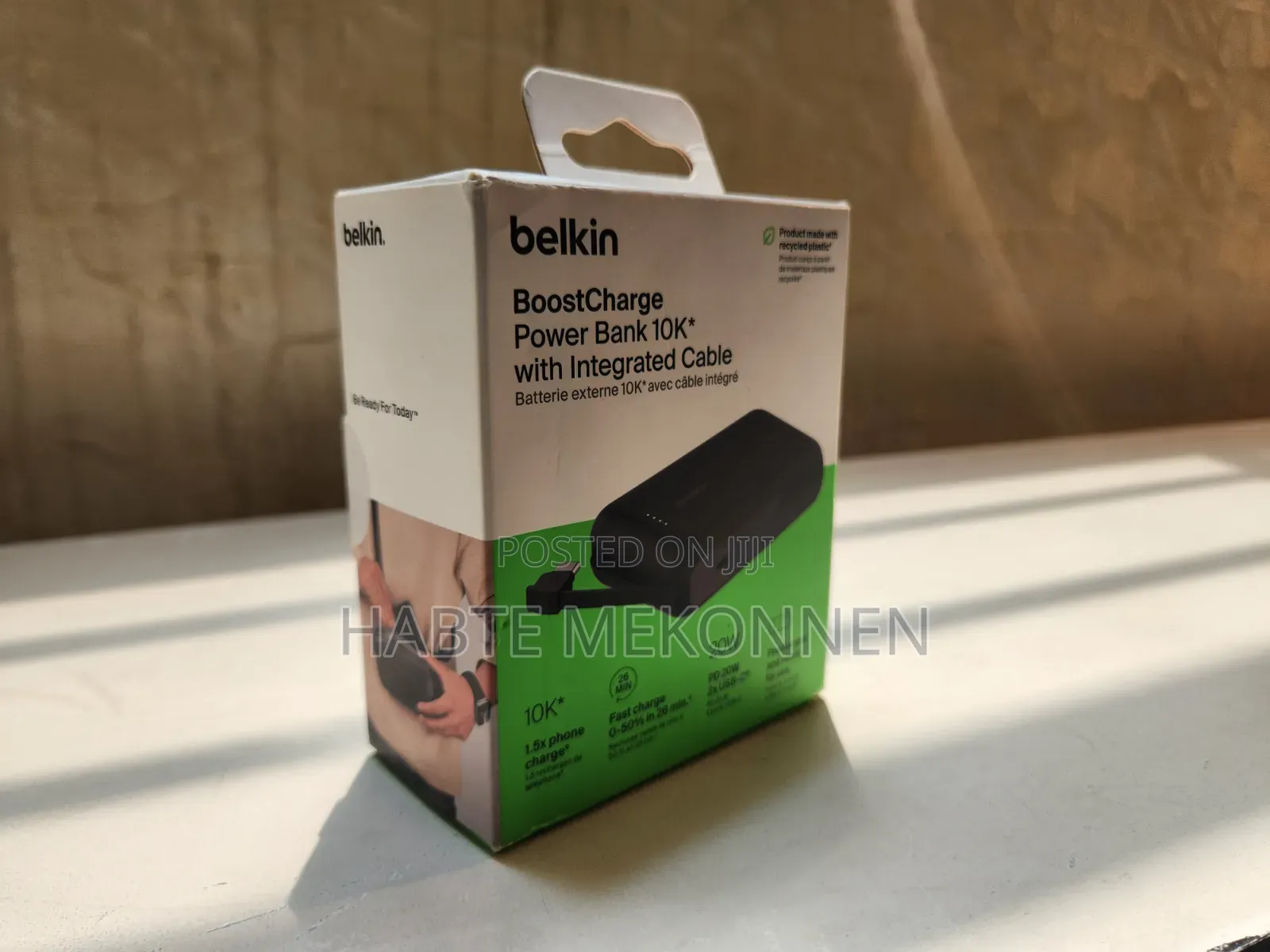 Belkin Power Bank 10000mah With Integrated Cable
