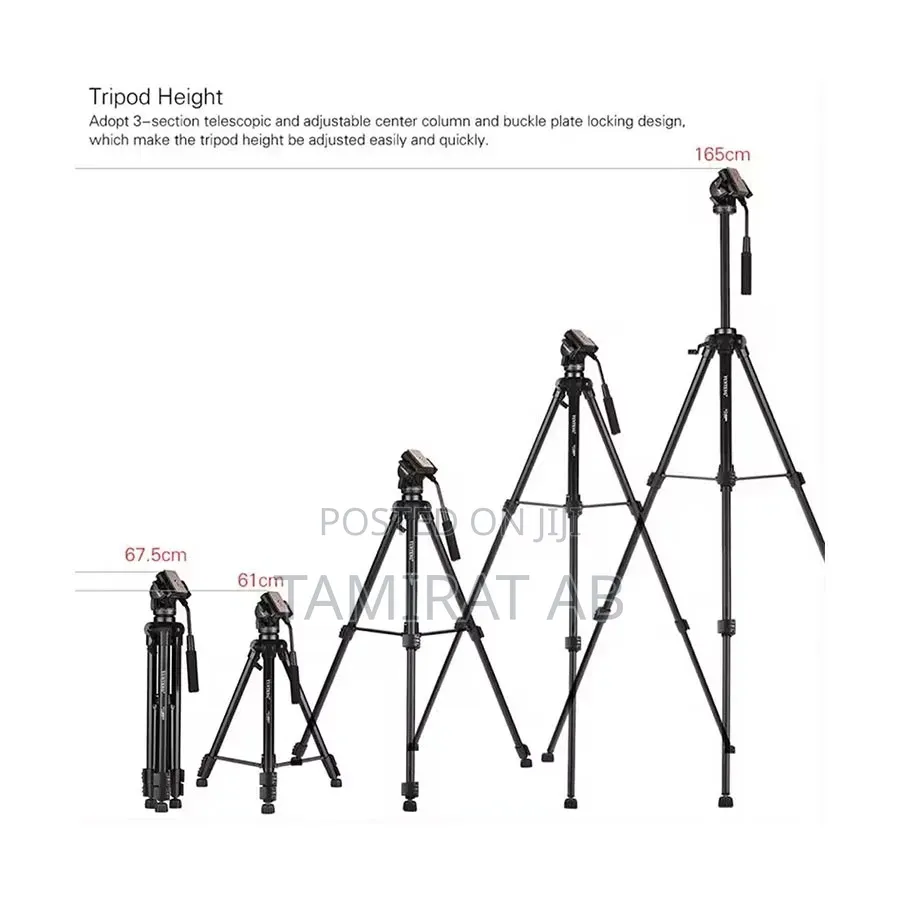 Yunteng VCT-880 Fluid Head Tripod for Photography Videography Cameras