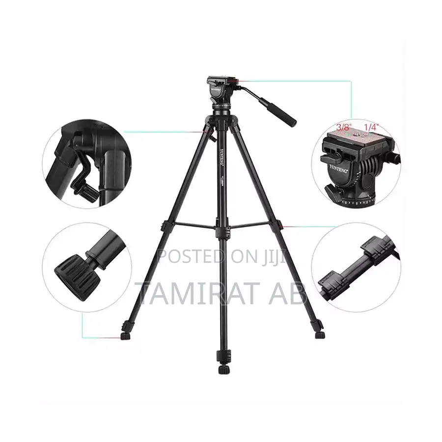 Yunteng VCT-880 Fluid Head Tripod for Photography Videography Cameras