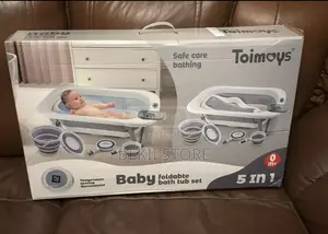 የሕፃናት መታጠቢያ ገንዳ 5 In 1 Foldable Baby Bath Tub Set With Thermometer
