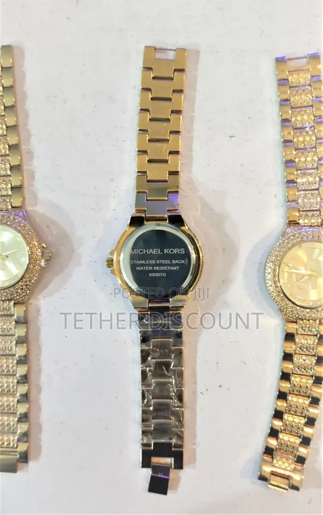 Michael Kors Ladies Gold Watch With Cubic Zirconiasወ ርቃ ማ ሰዓት
