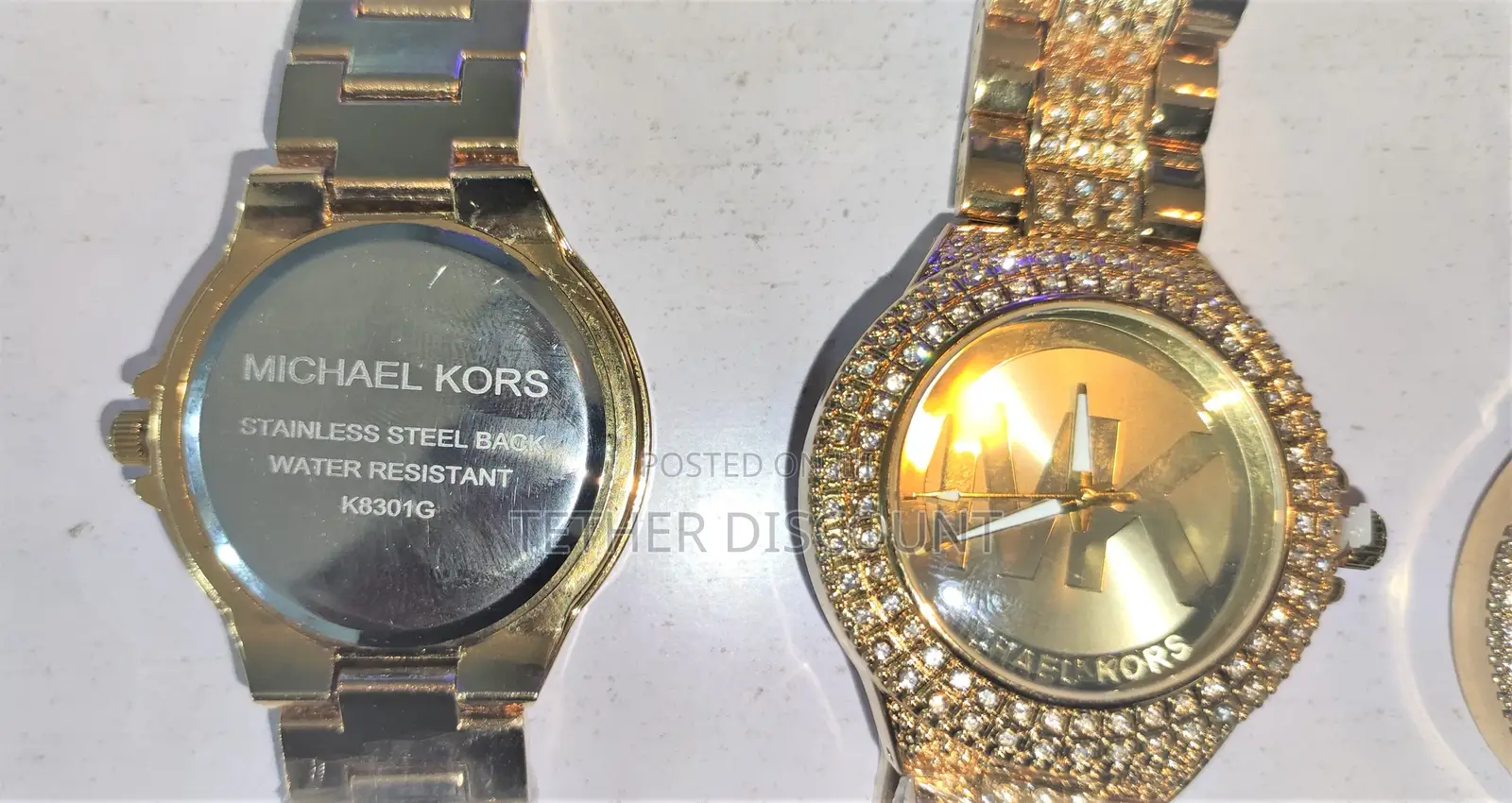 Michael Kors Ladies Gold Watch With Cubic Zirconiasወ ርቃ ማ ሰዓት