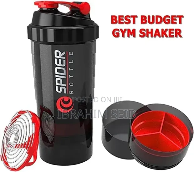 Spider Protein Shaker Bottle Multi-purpose Gym Water Bottle