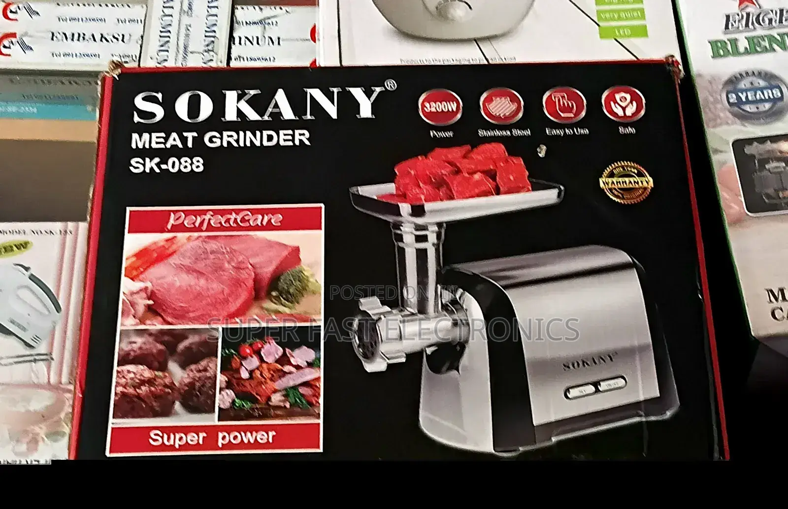 Sokany Electric Meat Grinder - 3200w High Power Stainless Steel
