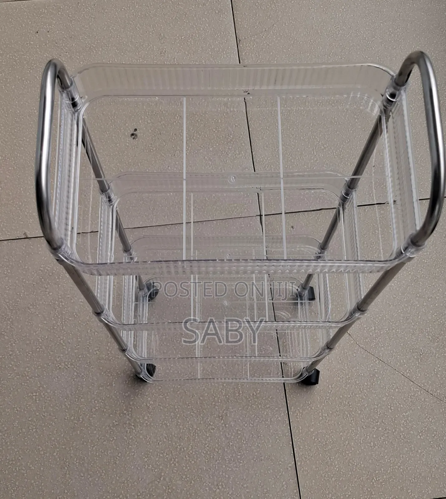 Acrylic Rolling Storage With Metal Handles