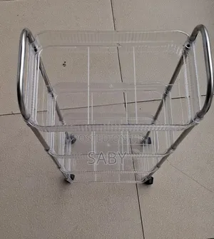 Acrylic Rolling Storage With Metal Handles