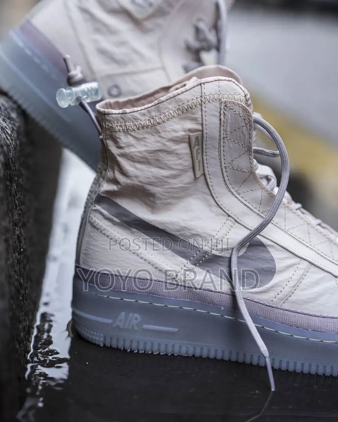 Nike Air Force 1 Shell High Top Light Gray/Desert Sand Unisex Shoes
