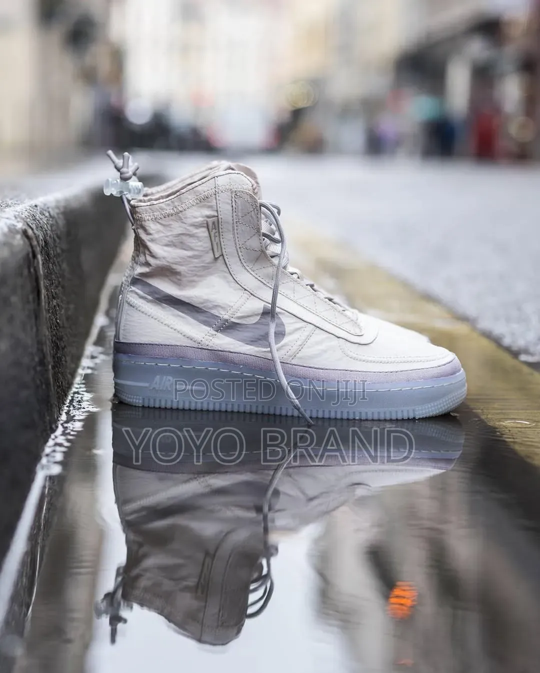 Nike Air Force 1 Shell High Top Light Gray/Desert Sand Unisex Shoes
