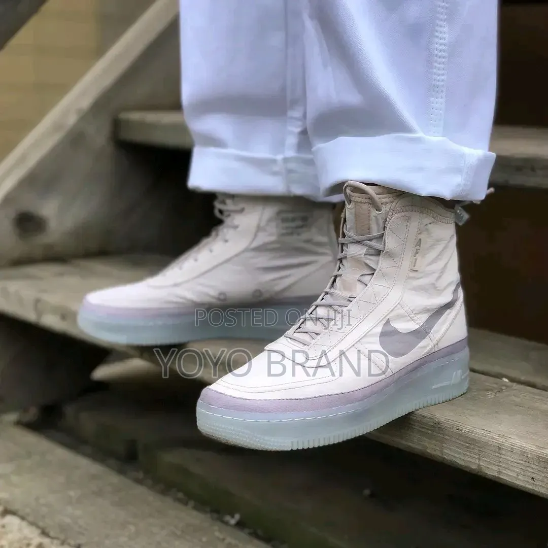 Nike Air Force 1 Shell High Top Light Gray/Desert Sand Unisex Shoes
